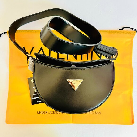 VALENTINO BY MARIO VALENTINO LUNAIRE LEATHER SADDLE SHOULDER BAG - Picture 2 of 8